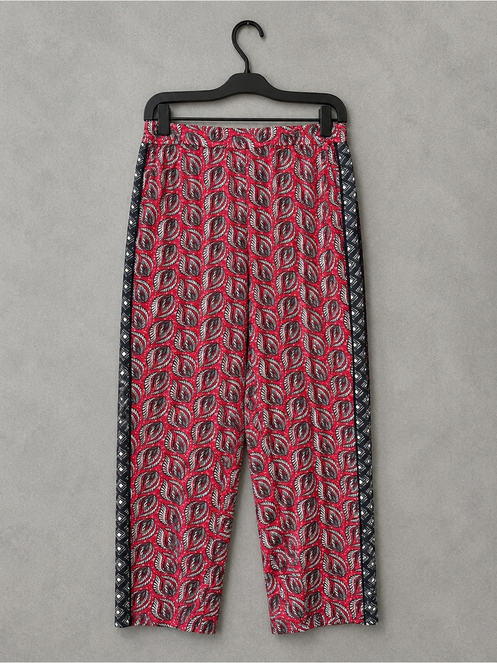 Maeve Anthropologie Red Leaf Print Pull On Cropped Pants Women 28 Waist Boho